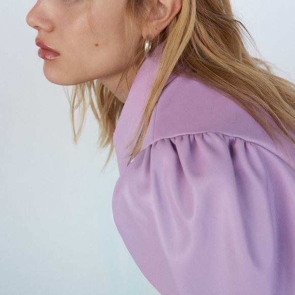 NWT Zara luxury faux leather mauve mini dress - Picture 3 of 16